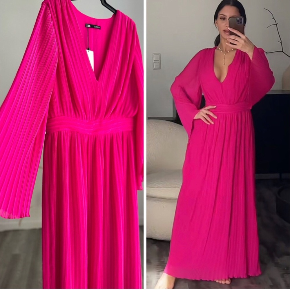 Zara pleated midi dress